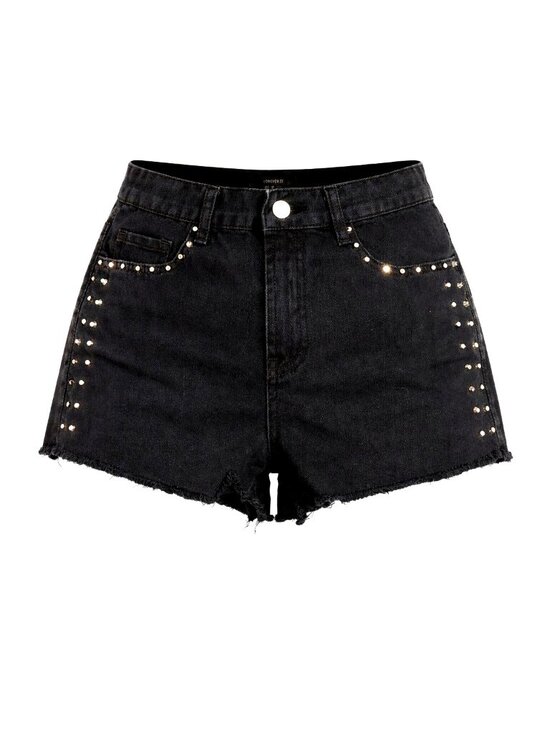 Forever 21 Pants - Forever 21 Size 28 Black Studded Shorts Frayed Cutoff Y2K Rocker Club Streetwear